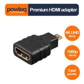 Powteq Premium - HDMI adapter - HDMI naar micro HDMI - 4K UHD 60 Hz - 1080p 144 Hz - Goldplated