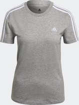 adidas Sportswear Essentials Slim 3-Stripes T-shirt - Dames - Grijs- XL