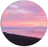 WallClassics - Dibond Muurcirkel - Meerkleurig Pastel Tinten Lucht boven Zeewater - 70x70 cm Foto op Aluminium Muurcirkel (met ophangsysteem)