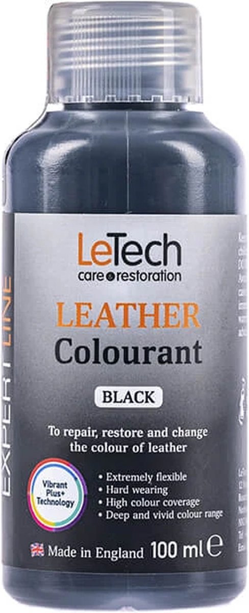 LeTech Leather Colorant ZWART (100ml) - leerverf - lederverf - sneakerverf