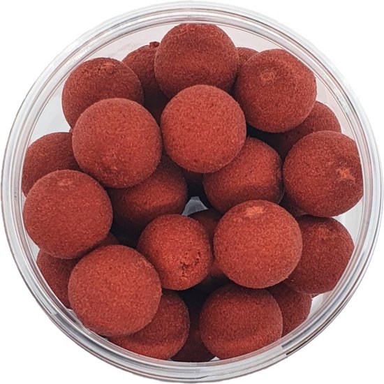 High Attract Pop-Ups 'Garlic' - Donker Rood - 15mm - 70g - Karper Aas/Boilies - Popups van Merkloos — afbeelding 2