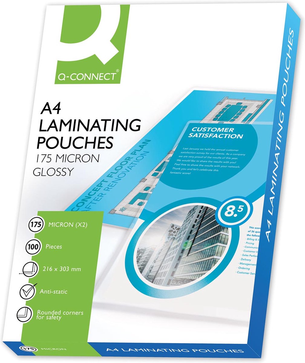 Q-CONNECT lamineeretui A4 2x 175 micron 100 stuks 8 stuks