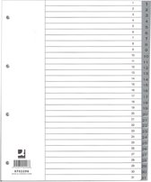 Q-CONNECT numerieke tabbladen, A4, PP, 1-31, met indexblad, grijs