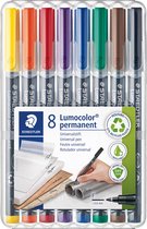 STAEDTLER Lumocolor F permanent pen - Box 8 kleuren