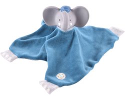 Meiya & Alvin Knuffeldoekje Alvin De Olifant Grijs/blauw 27 Cm