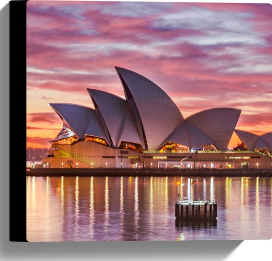 Canvas - Sydney Opera House - Australië - 30x30 cm Foto op Canvas Schilderij (Wanddecoratie op Canvas)