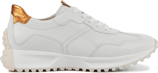 Gabor Low-Top sneakers voor dames, comfortabele extra breedte (H), Wit Zilver 52, 40 EU Weit