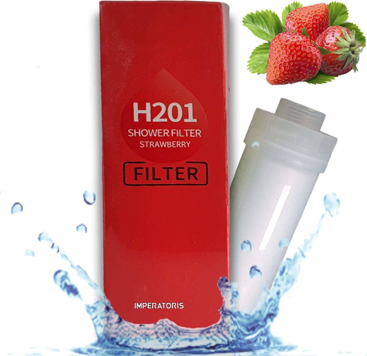 Imperatoris | Douchefilter- Waterfilter Voor Douchekop met Geur - Shower Filter - Kraanfilter - Spa Gevoel - Strawberry