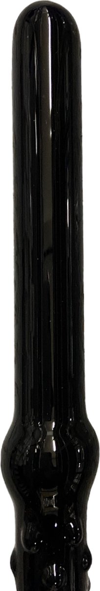 Goedkoopste Glaswand Zwarte Lange Glasdildo Met Stimulatie Ribbel - ca 17 cm
