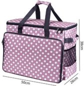Babysnap - Naaimachinetrolley - Roze - polkadots - tas voor uw naaimachine, naaimachinetas