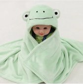 Cape de bain - Cape bébé - Couverture polaire - Maxi couverture douillette - Cadeau maternité - Capuche - Imprimé grenouille