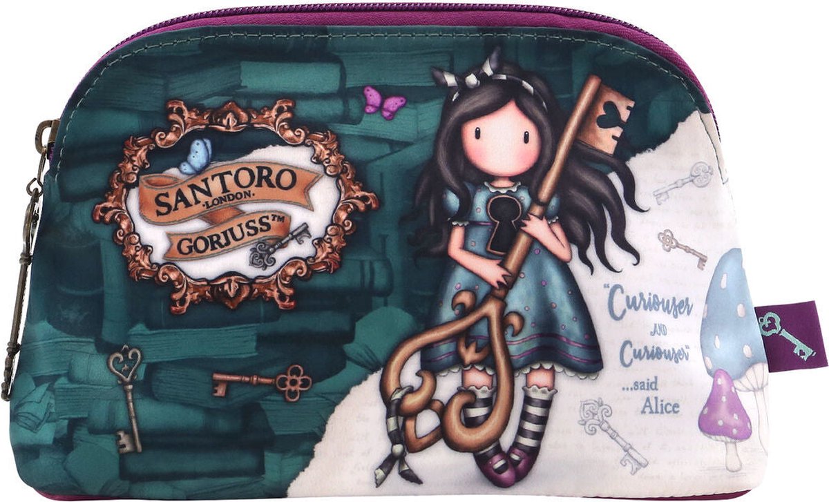 Reistasje Gorjuss Curiosity Grijs Groen (21 x 14 x 8.5 cm)