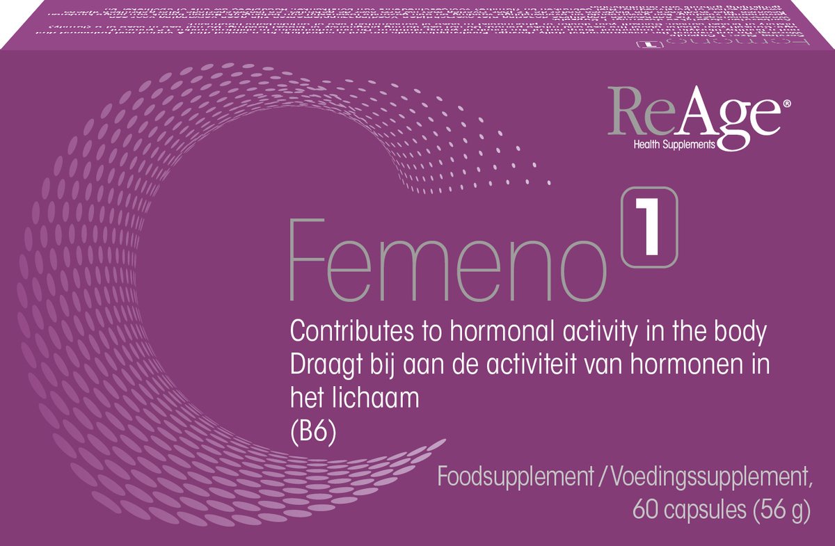 Goedkoopste Femeno 1 Menopauze Supplement - Overgang producten - 60 Capsules - Opvliegers - Overgangsklachten - Hormoonbalans Vrouwen - Formule B6, Biotine, Rode Klaver, Wild Yam, Dong Quai, Kudzu, Valeriaan - Oestrogeen - Overgang tabletten - ReAge