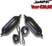 Fes Fenderpack 1 - 2x Stootwil 11cm x 40cm inclusief 2x fenderlijn - Stootwil fender - Boot fender - Fender boei.