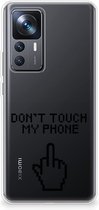 Leuk TPU Back Case Xiaomi 12T | 12T Pro Hoesje Finger Don't Touch My Phone