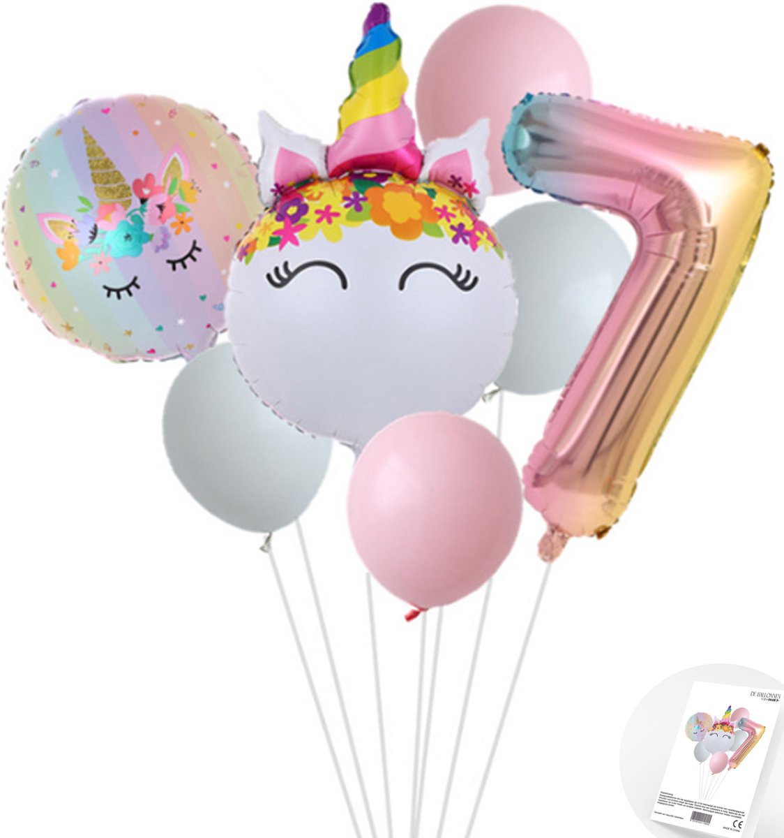 Joya® Unicorn 6 ans, Pack de Décoration d'anniversaire pour enfants, Ballons Hélium