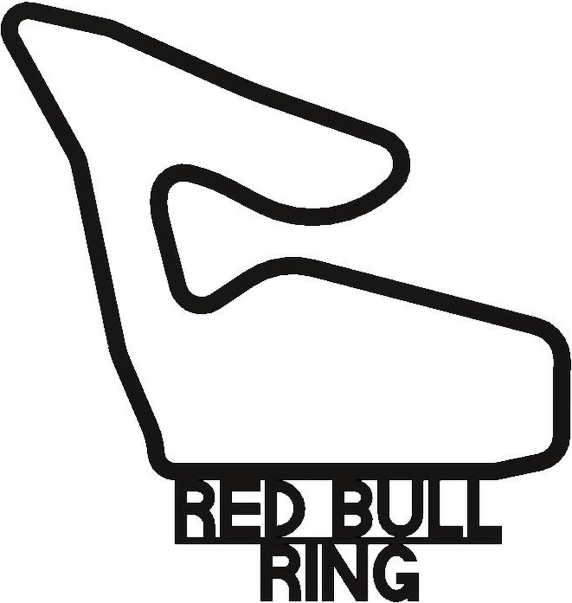 Kunst van metaal - f1 circuit Spielberg t - wanddecoratie industrieel - zwart gepoedercoat - staal