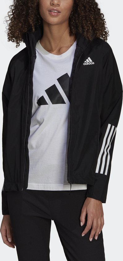 adidas Sportswear BSC 3-Stripes RAIN.RDY Jack - Dames - Zwart- 2XS