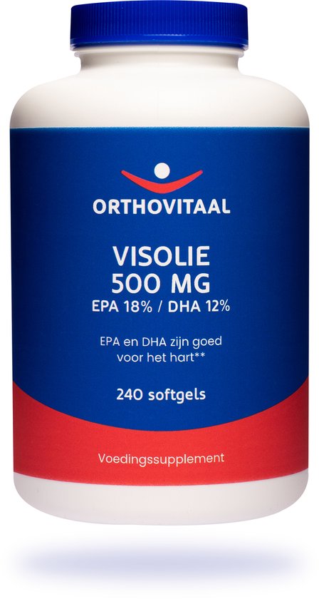 Orthovitaal - Visolie 500 mg EPA 18%/DHA 12% - 240 softgels - Vetzuren - voedingssupplement