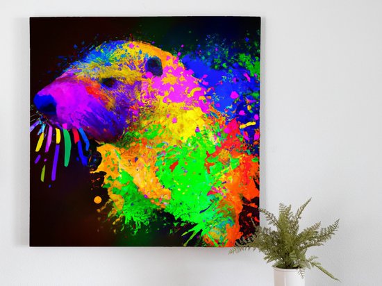Peter the platypus | Peter the Platypus | Kunst - 60x60 centimeter op Canvas | Foto op Canvas - wanddecoratie schilderij