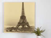 Eiffeltoren vintage artwork kunst - 80x80 centimeter op Plexiglas | Foto op Plexiglas - wanddecoratie