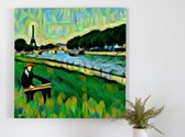 Vintage Parisian Impression kunst - 60x60 centimeter op Canvas | Foto op Canvas - wanddecoratie