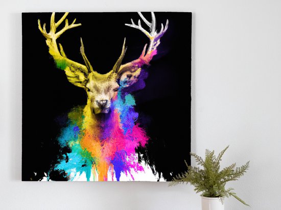 Dear deer | Dear deer | Kunst - 100x100 centimeter op Dibond | Foto op Dibond - wanddecoratie schilderij
