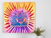 Vibrant Echidna Burst kunst - 30x30 centimeter op Canvas | Foto op Canvas - wanddecoratie