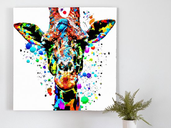 Goofy giraffe | Goofy Giraffe | Kunst - 100x100 centimeter op Canvas | Foto op Canvas