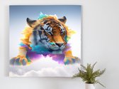 Dreamy tiger | Dreamy Tiger | Kunst - 30x30 centimeter op Canvas | Foto op Canvas