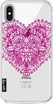 Casetastic Apple iPhone XS Max Hoesje - Softcover Hoesje met Design - Doodle Heart Print