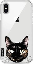 Casetastic Apple iPhone XS Max Hoesje - Softcover Hoesje met Design - Peeking Kitty Print