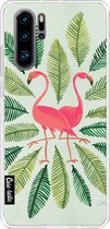 Casetastic Huawei P30 Pro Hoesje - Softcover Hoesje met Design - Flamingos Green Print