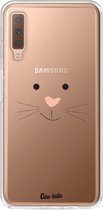 Casetastic Samsung Galaxy A7 (2018) Hoesje - Softcover Hoesje met Design - Bunny face Print
