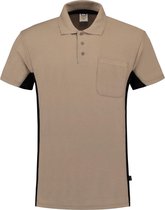 Tricorp poloshirt bi-color - 202002 - khaki-zwart - maat XXL