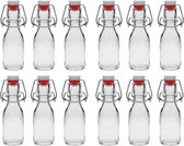 RANO - 12x beugelfles 100ml - Luchtdicht - fles met beugelsluiting / beugelflessen / weckfles / inmaakfles / sapfles / glazen flesjes met dop / decoratie