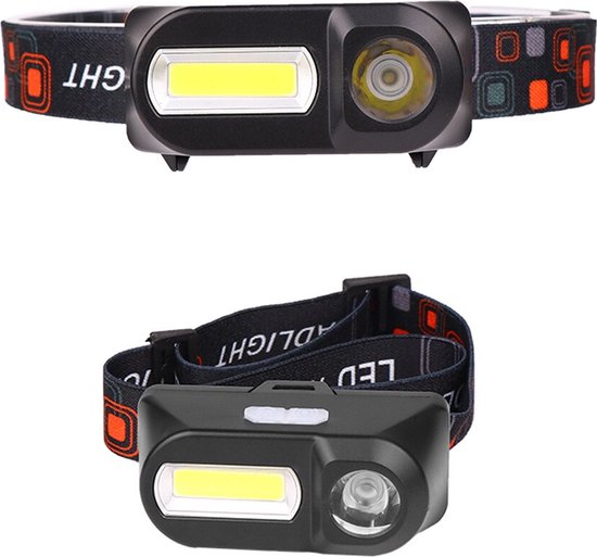 Multifunctionele USB Oplaadbare Waterdichte Hoofdlamp - 500 Lumen - 230° en 5 Lichtstanden - Voor Outdoor Activiteiten en Hardlopen.