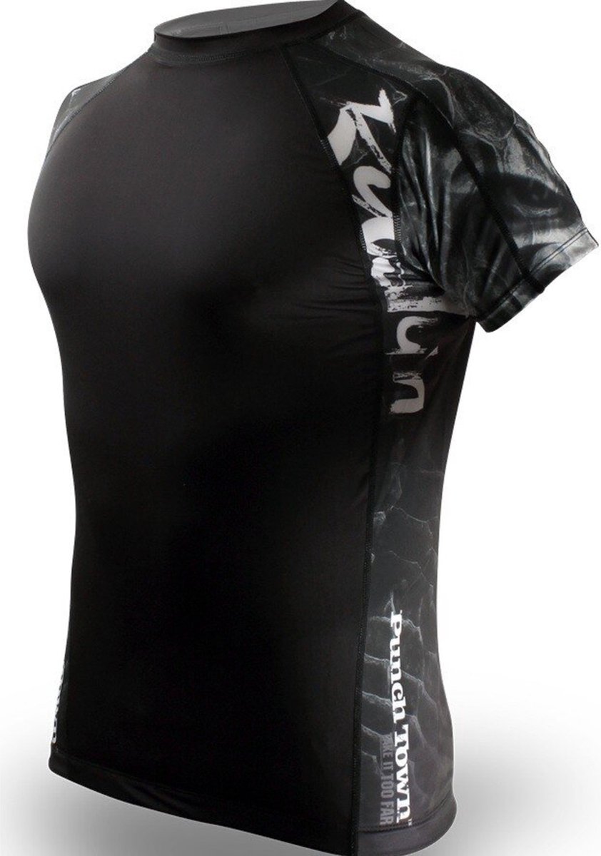 PunchTown Rash Guard Ryushin Korte Mouwen Zwart - S