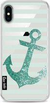 Casetastic Softcover Apple iPhone X - Glitter Anchor Mint