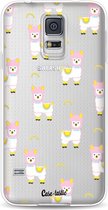 Casetastic Samsung Galaxy S5 / Galaxy S5 Plus / Galaxy S5 Neo Hoesje - Softcover Hoesje met Design - Rainbow Llama Print