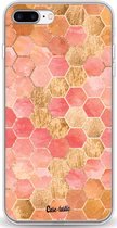 Casetastic Apple iPhone 7 Plus / iPhone 8 Plus Hoesje - Softcover Hoesje met Design - Honeycomb Art Coral Print