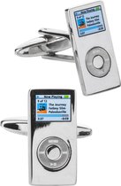 Manchetknopen zilver - MP3 speler - Maat: One size