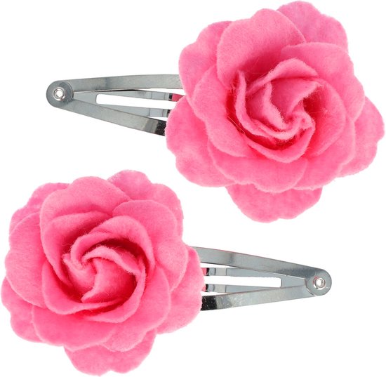 Klikklak Haarspeldjes Roos Bloem – 2 Stuks