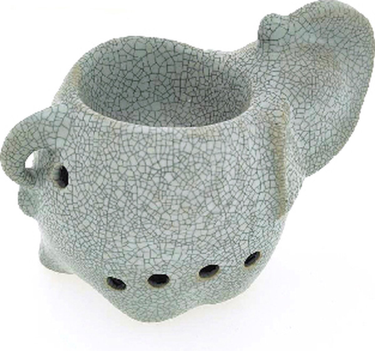 Goedkoopste Aromabrander – Aromaverdamper – Handgemaakt – Keramiek - Aroma diffuser – Olieverdamper - Aromadamper theelicht –– Olifant rond grijs/wit