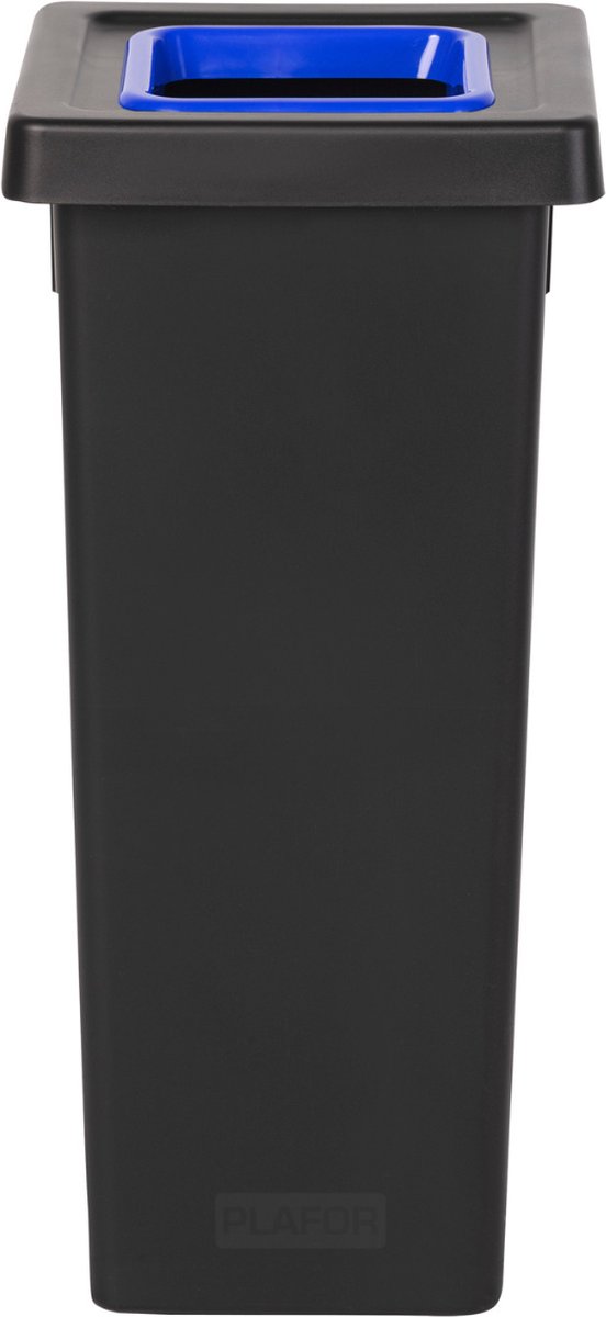 Goedkoopste Plafor Fit Bin, Prullenbak voor afvalscheiding - 53L – Zwart/Blauw- met 5 gratis stickers – recycle – afvalbak - vuilnisbak – afvalemmer – afvalscheiding – vuilnisemmer – sorteerafvalemmer – recycling – hygiënisch - kantoor - keuken