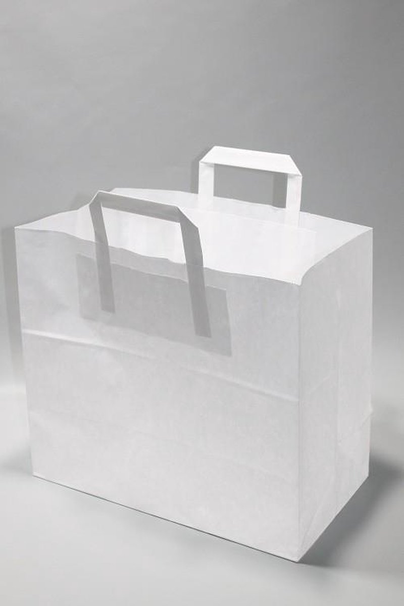 Draagtassen Papier 26x17x25cm Gebleekt Kraft 70 g/qm (50 stuks)