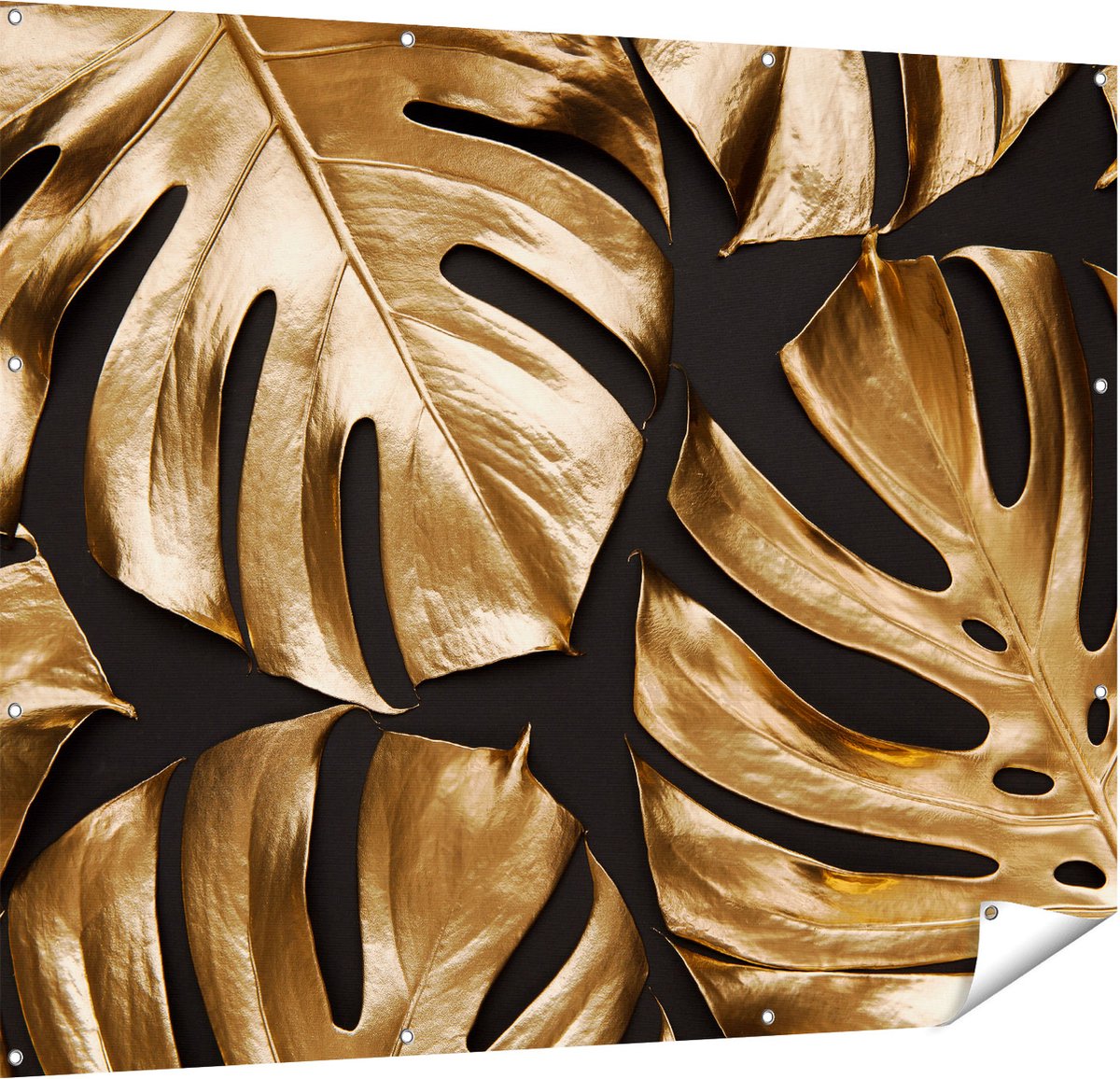 Gards Tuinposter Gouden Bladeren - 150x120 cm - Tuindoek - Tuindecoratie - Wanddecoratie buiten - Tuinschilderij Multikleur