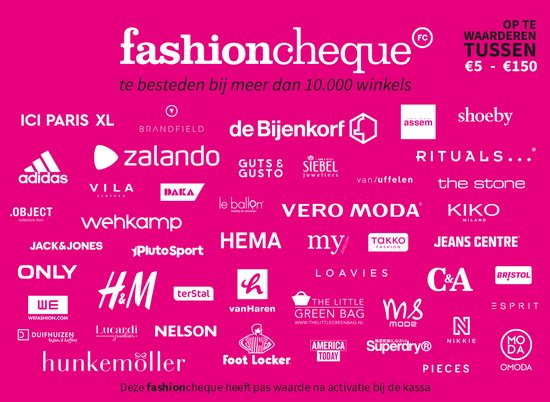 fashioncheque roze – Cadeaukaart 100 euro