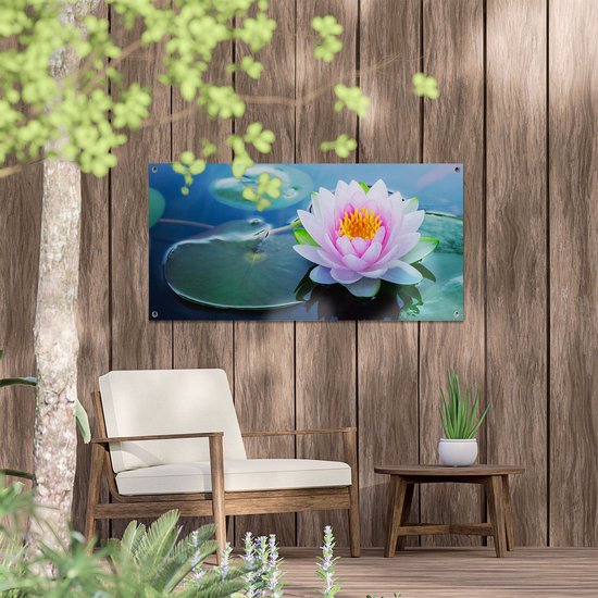 Gards Affiche de jardin Fleur de Lotus Rose aux Nymphéas - 100x50 cm ...