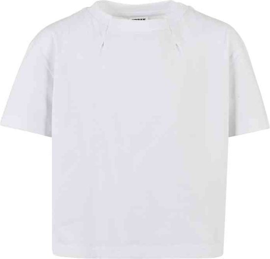 Urban Classics - Organic Oversized Pleat Kinder T-shirt - Kids 146/152 - Wit